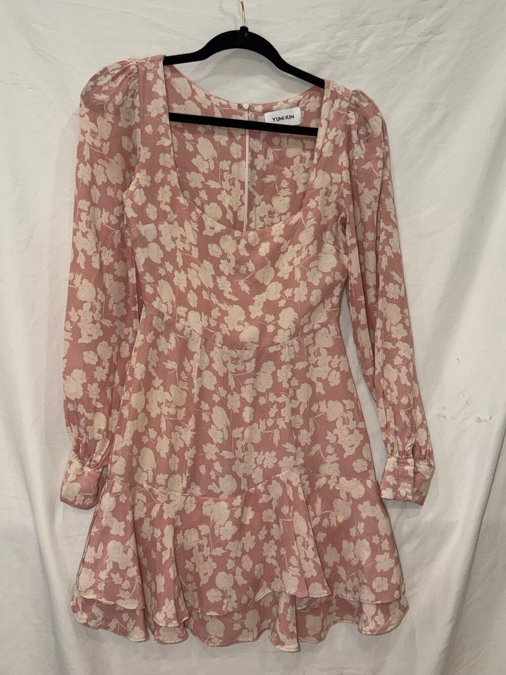 Yumi Kim Pink Floral Long Sleeve Mini Dress Size 2